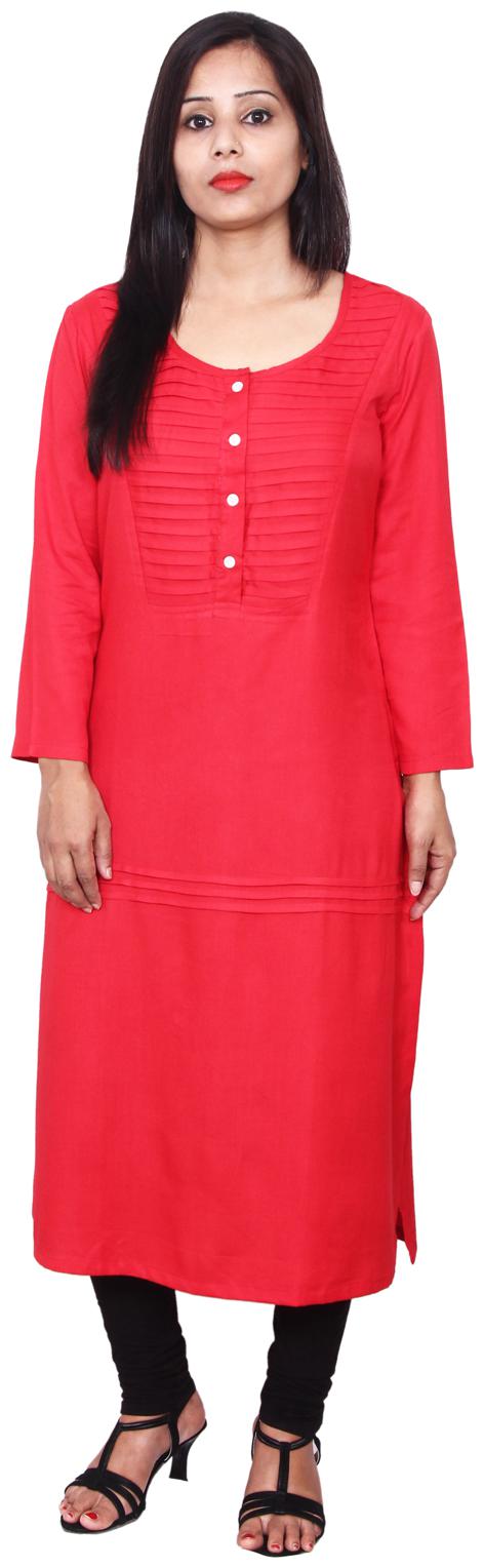 

Sritika Women Red Solid Straight Kurta