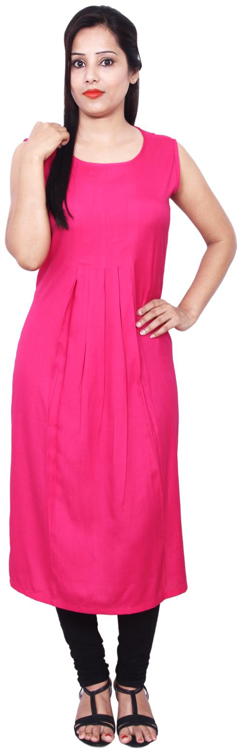 

Sritika Women Pink Solid Straight Kurta