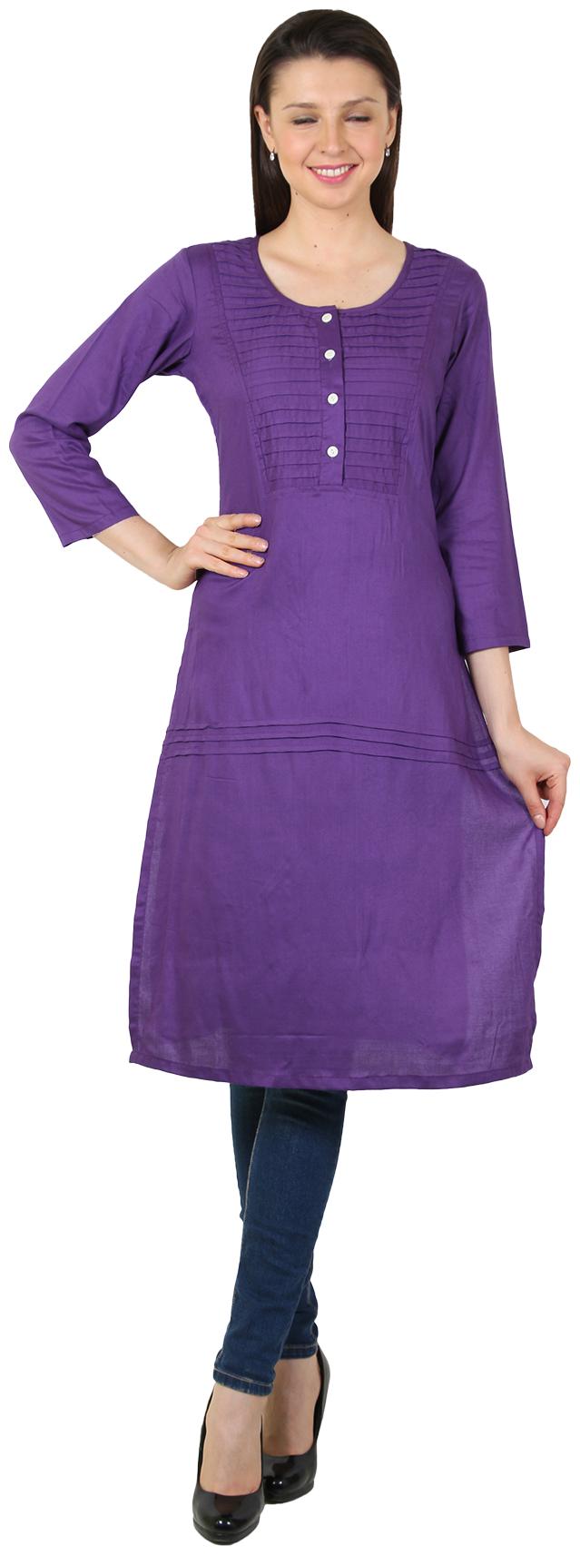 

Sritika Women Purple Solid Straight Kurta