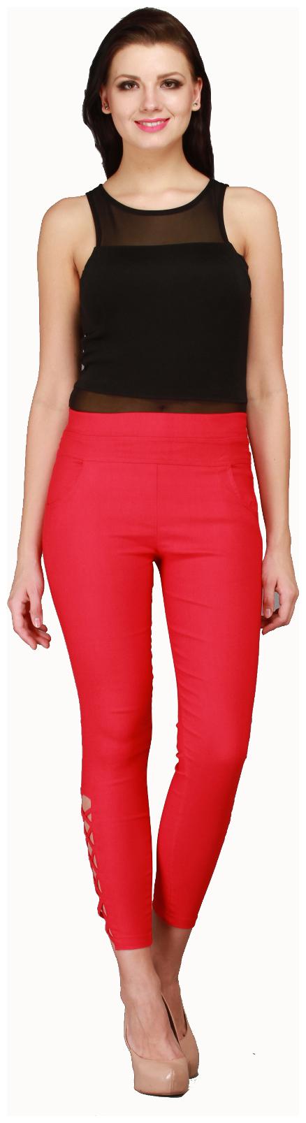 

Sritika Women Red Straight fit Jegging