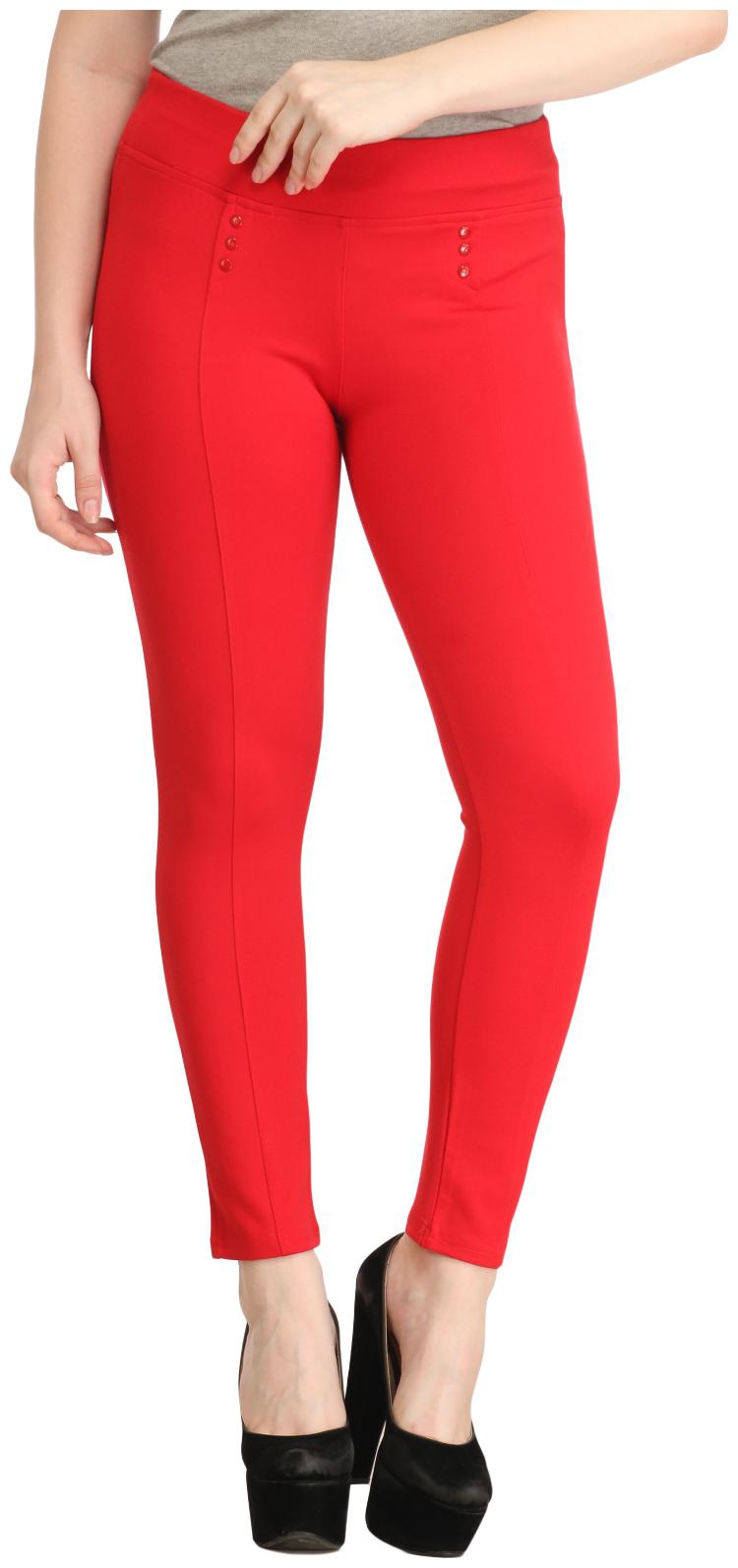 

Sritika Women Red Straight fit Jegging
