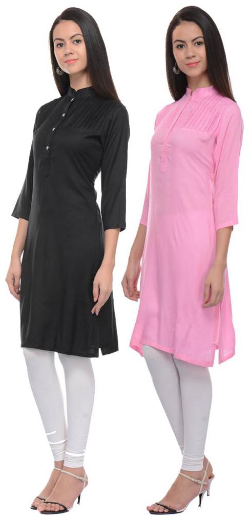 

Sritika Solid Rayon Multi Cambo Kurtis