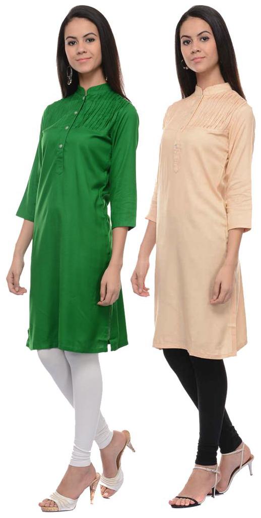 

Sritika Solid Rayon Multi Cambo Kurtis