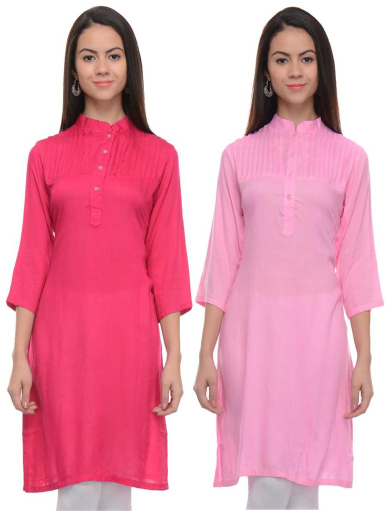 

Sritika Solid Rayon Multi Cambo Kurtis