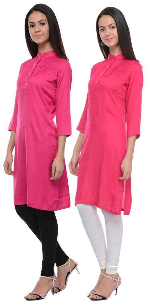 

Sritika Solid Rayon Multi Cambo Kurtis