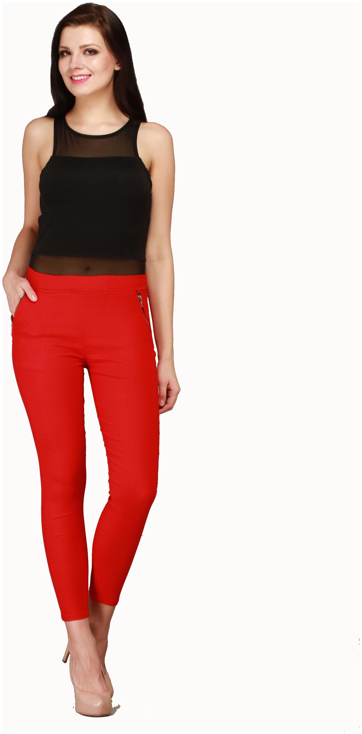 

Sritika Women Red Straight fit Jeans
