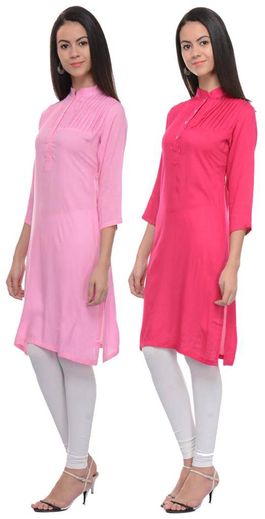 

Sritika Solid Rayon Multi Cambo Kurtis