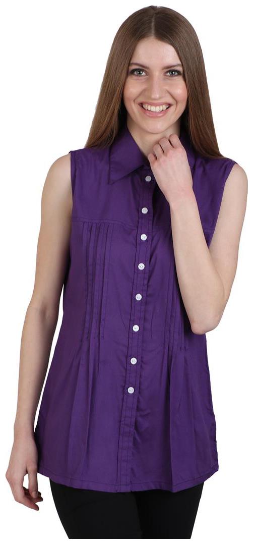 

Sritika Women Purple Solid Regular Fit Shirt