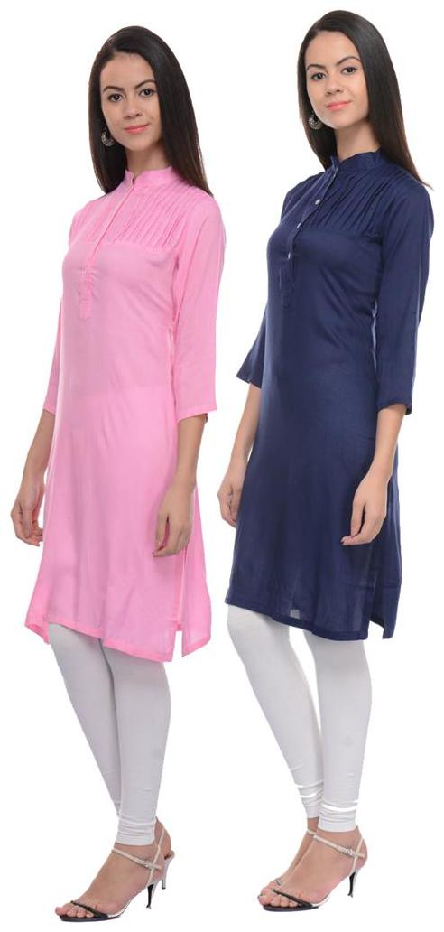 

Sritika Solid Rayon Multi Cambo Kurtis