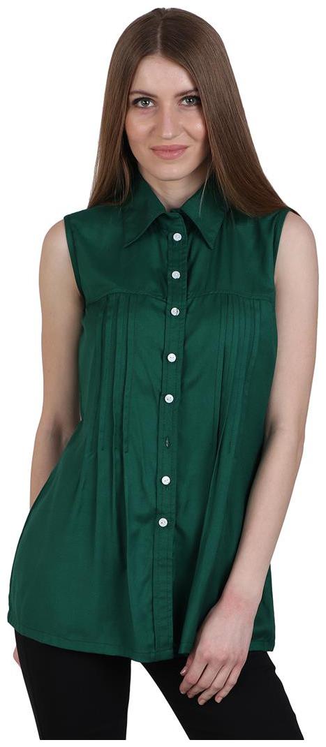 

Sritika Women Green Solid Regular Fit Shirt