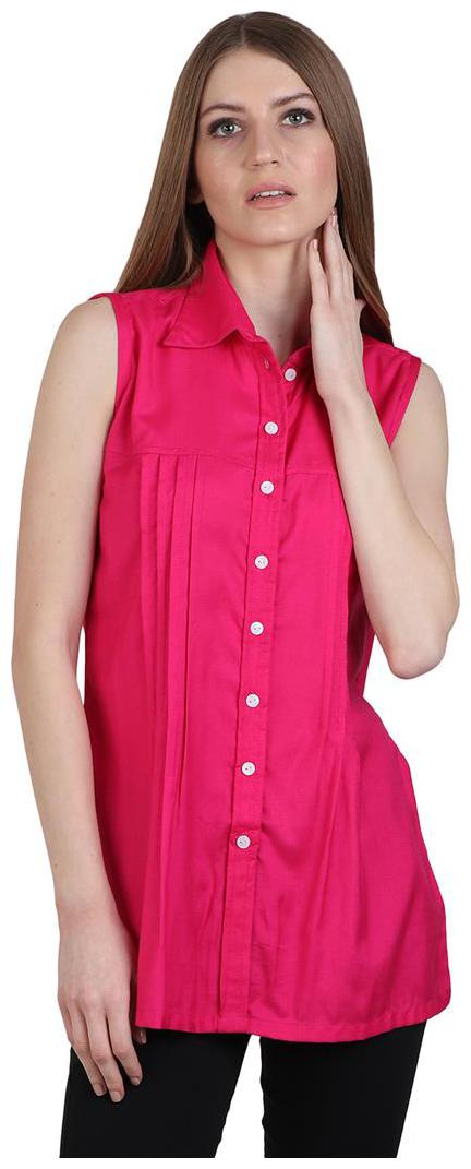 

Sritika Women Pink Solid Regular Fit Shirt