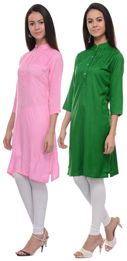 

Sritika Solid Rayon Multi Cambo Kurtis