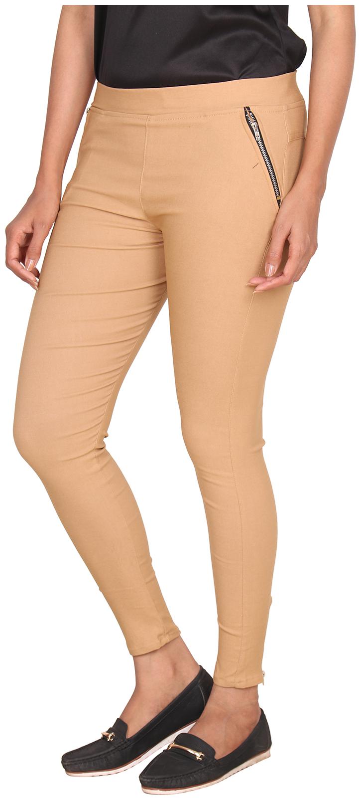 

Sritika Women Beige Straight fit Jegging