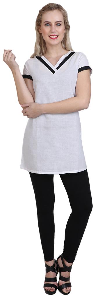 

Sritika Solid White Cotton Kurtis