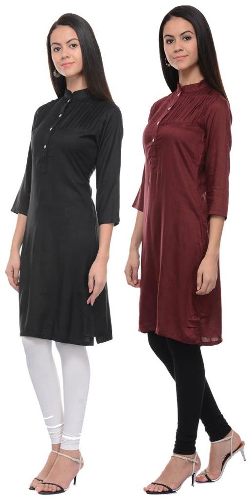 

Sritika Solid Rayon Multi Cambo Kurtis