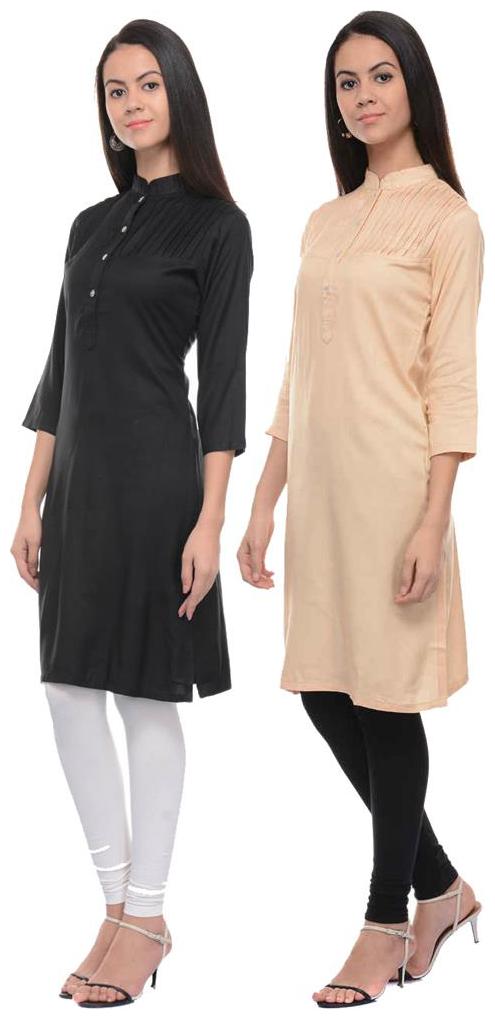 

Sritika Solid Rayon Multi Cambo Kurtis