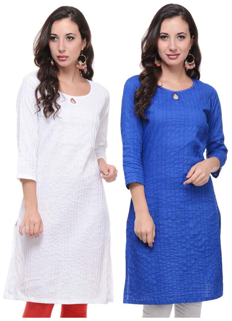 

Sritika Solid Cotton Multi Cambo Kurtis
