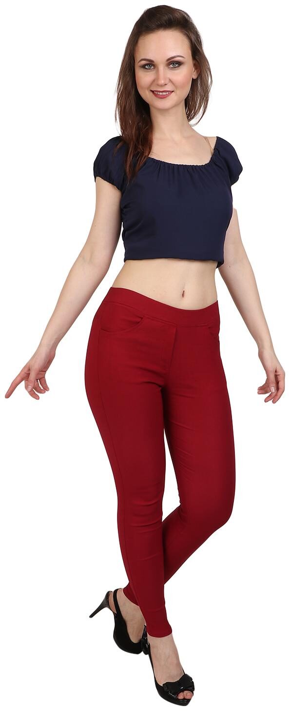 

Sritika Women Maroon Straight fit Jegging