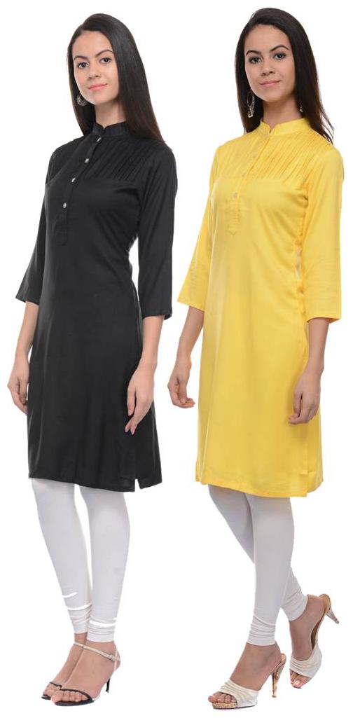 

Sritika Solid Rayon Multi Cambo Kurtis