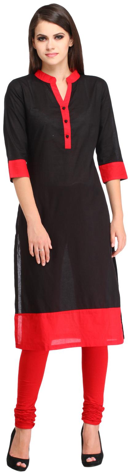 

Sritika Women Black Solid Straight Kurta
