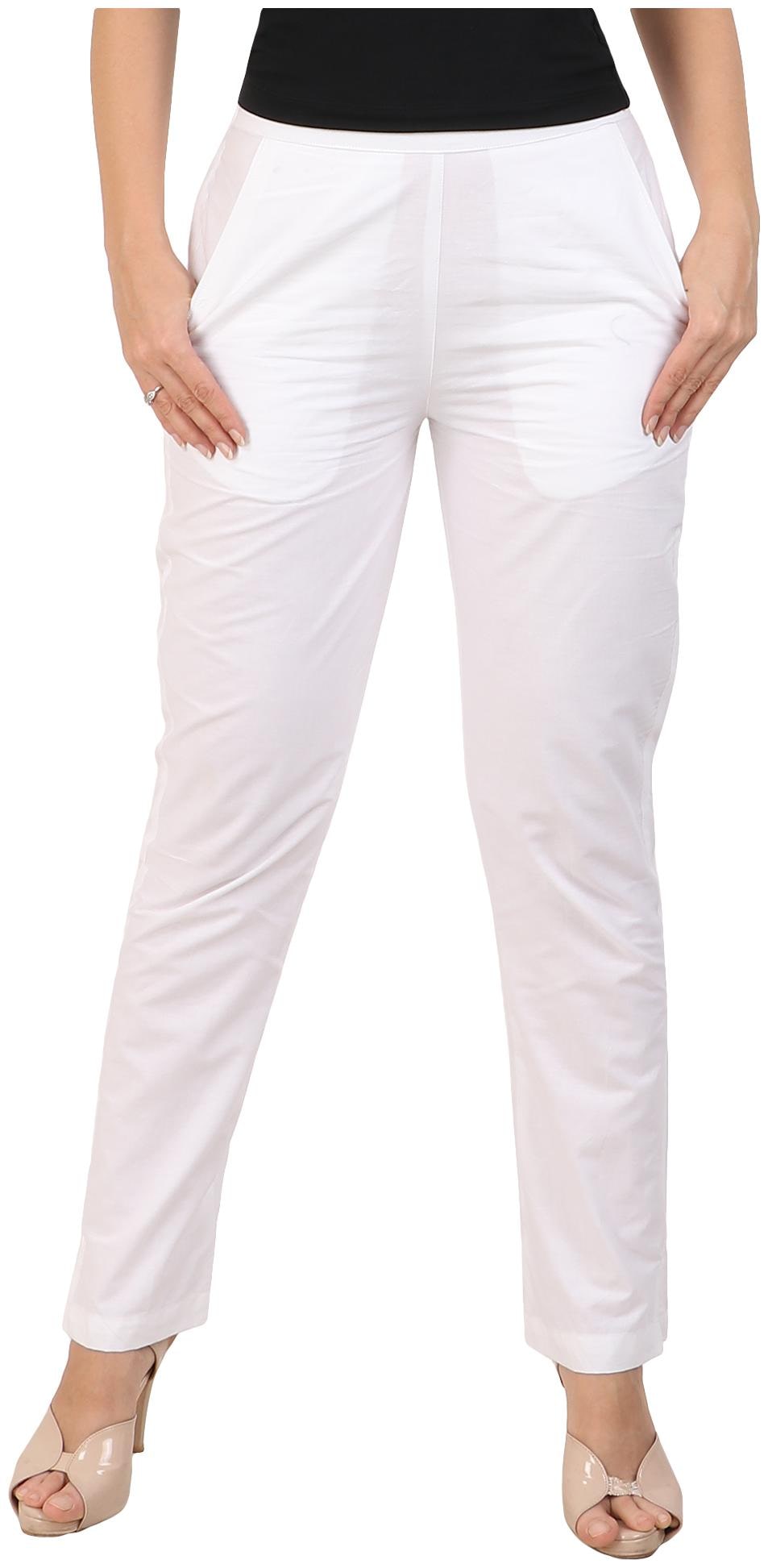 

Sritika Women White Straight fit Regular trousers