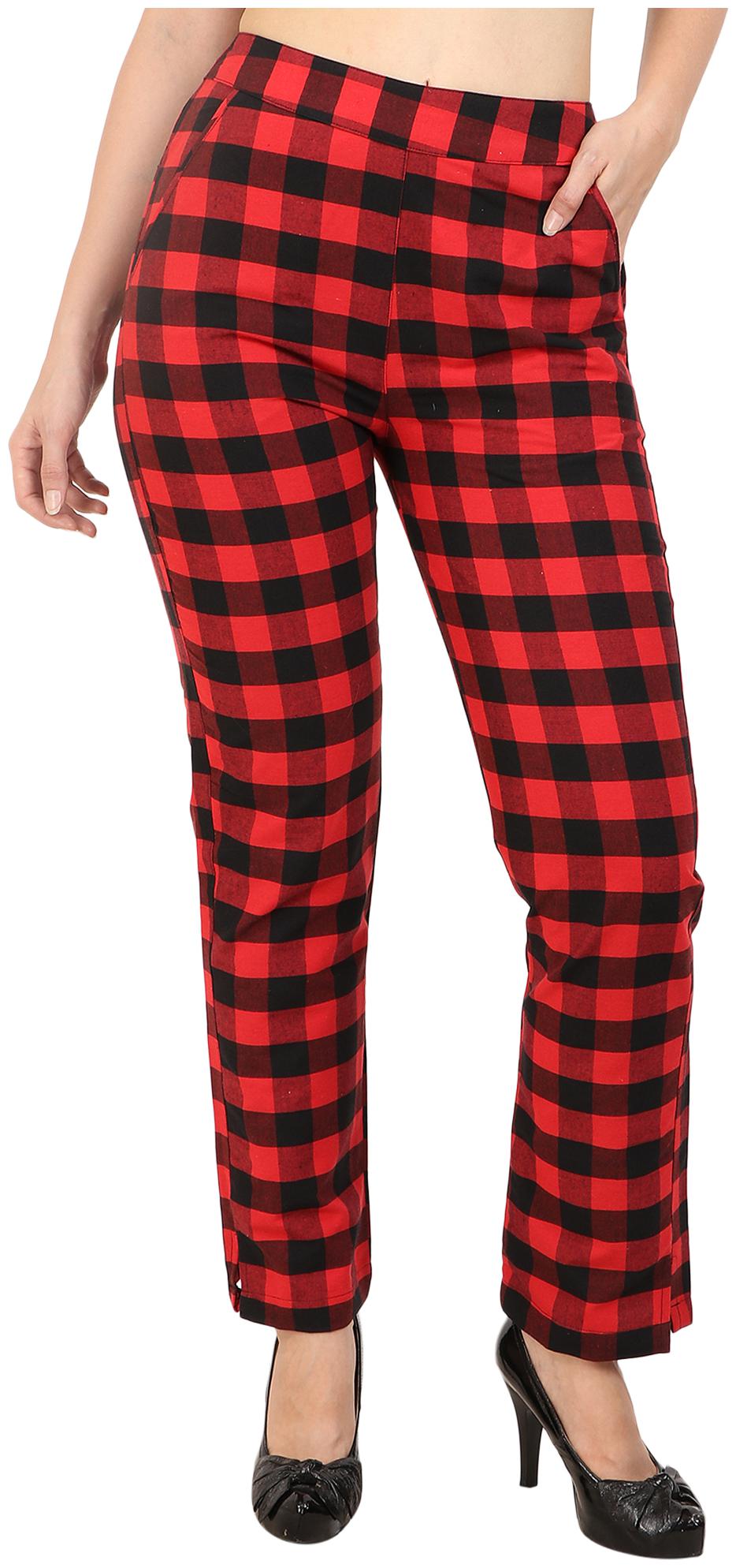 

Sritika Women Red Straight fit Regular trousers