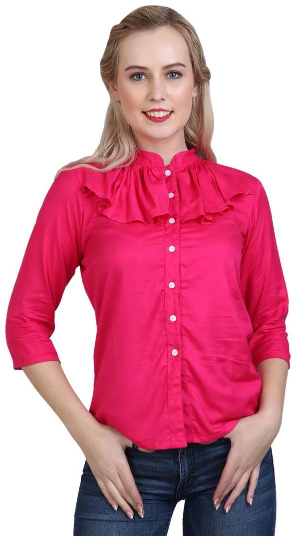 

Sritika Women Pink Solid Regular Fit Shirt