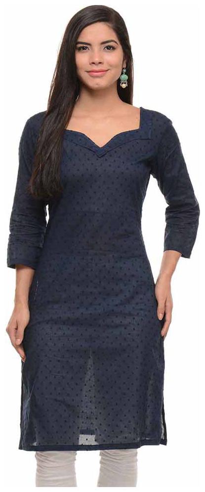 

Sritika Women Blue Solid Straight Kurta