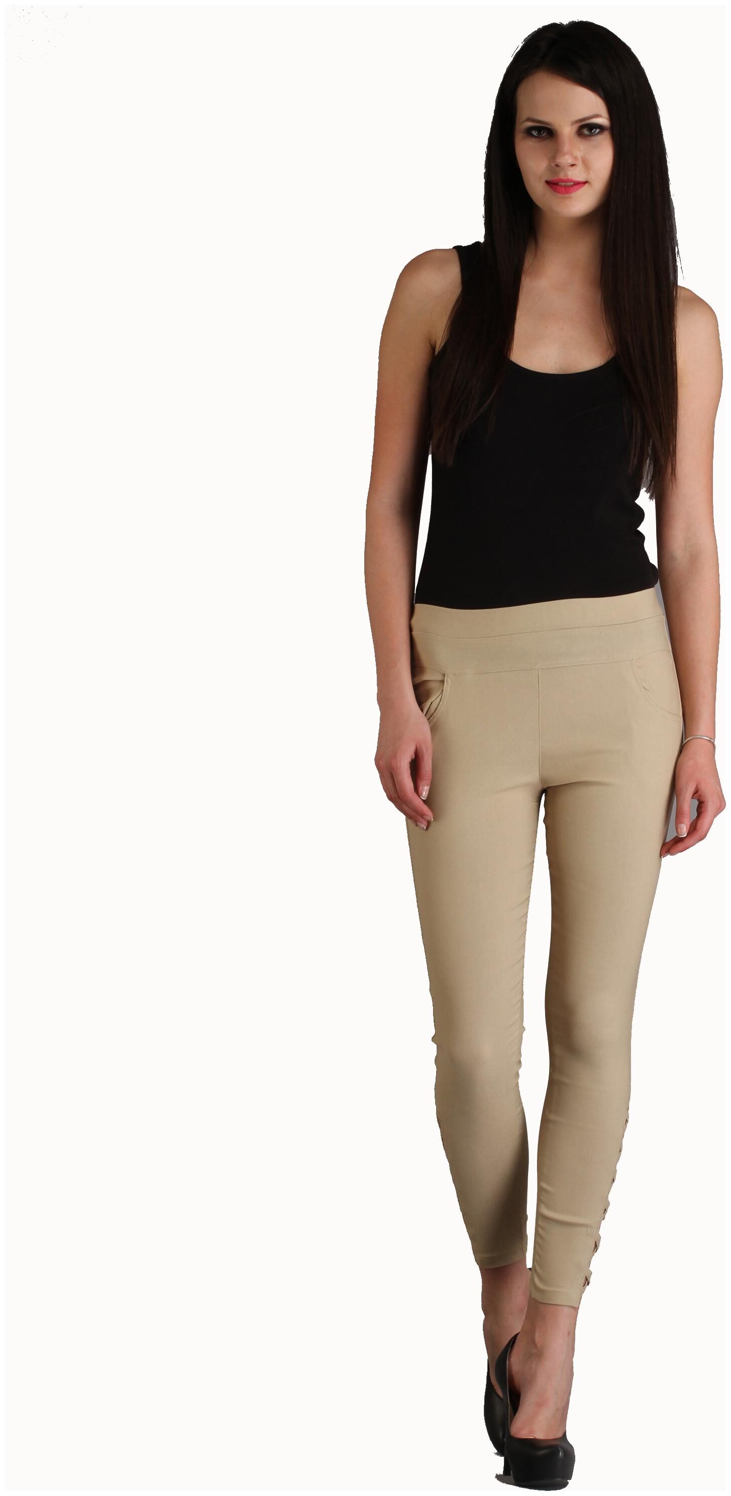 

Sritika Women Beige Straight fit Jegging
