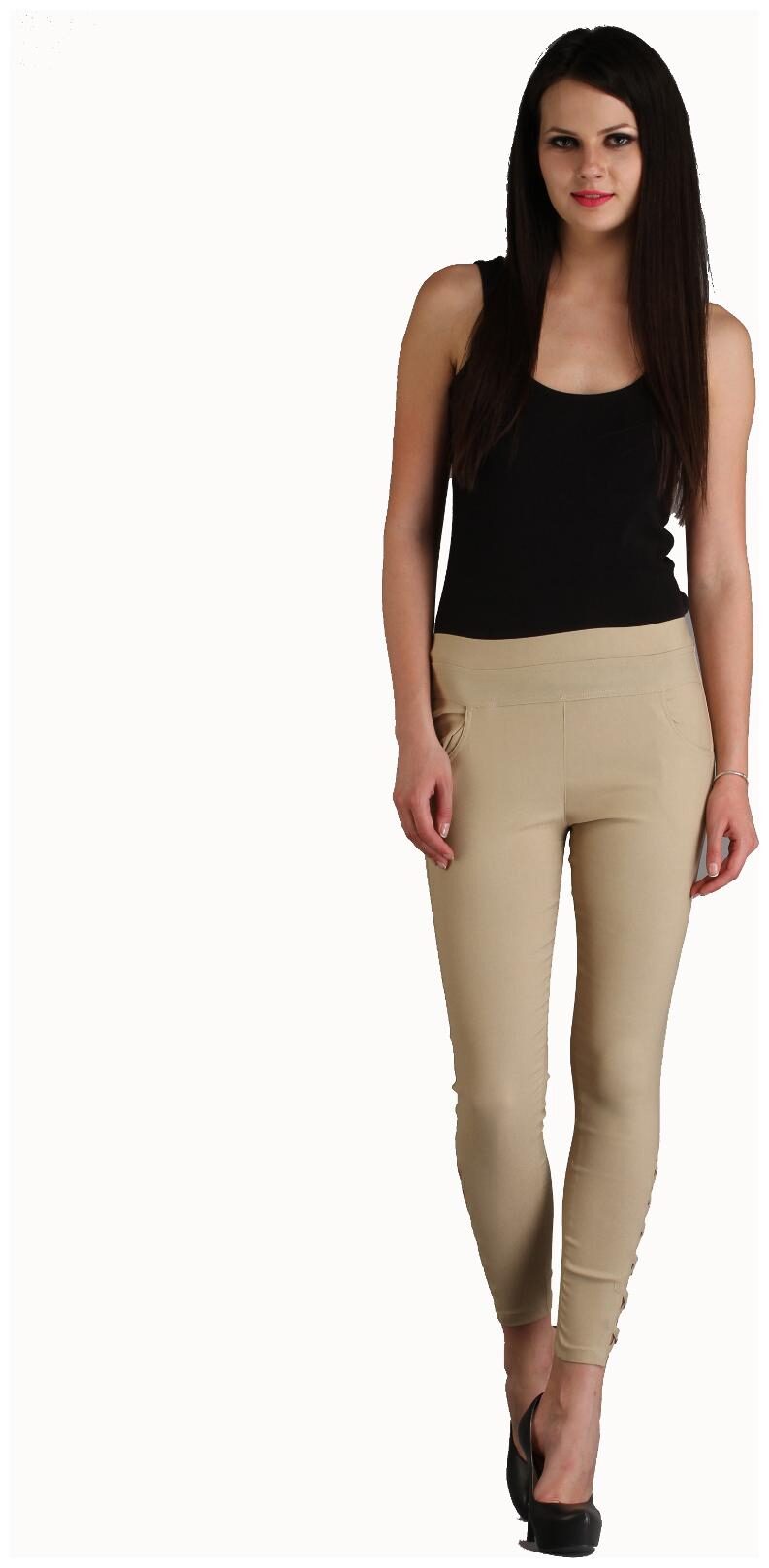 

Sritika Women Beige Straight fit Jegging