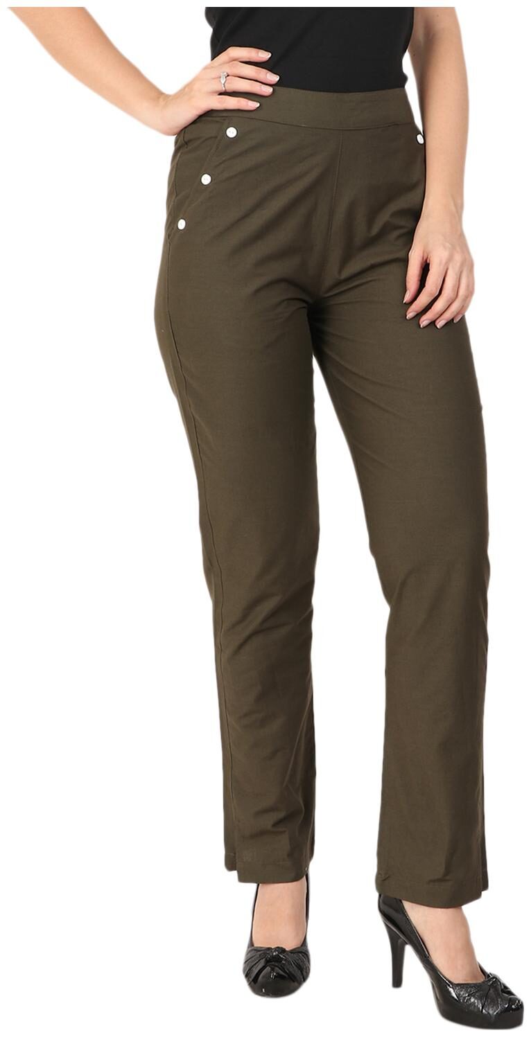 

Sritika Women Green Straight fit Regular trousers