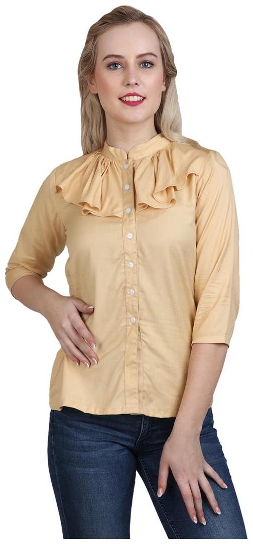 

Sritika Women Beige Solid Regular Fit Shirt