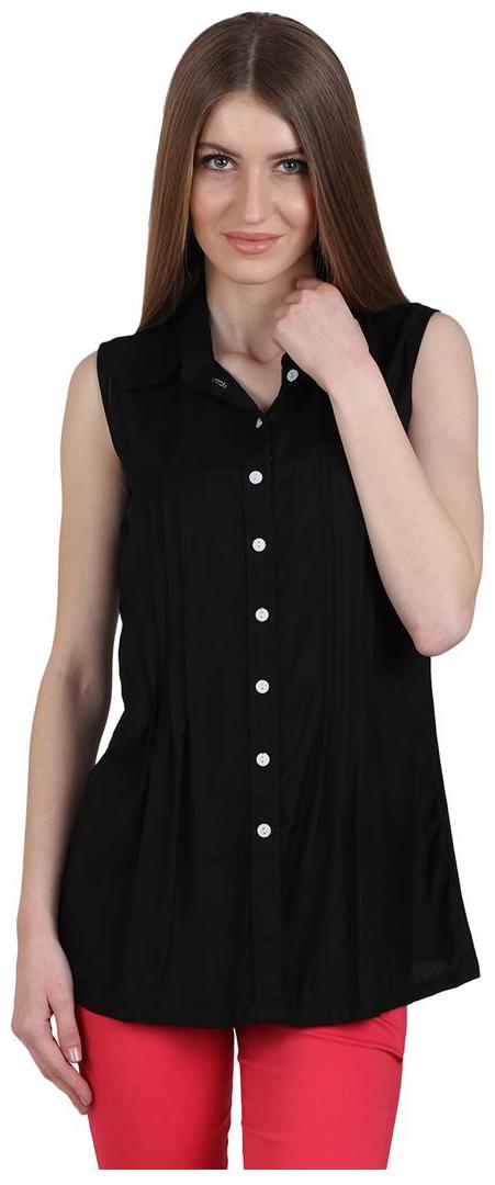 

Sritika Women Black Solid Regular Fit Shirt