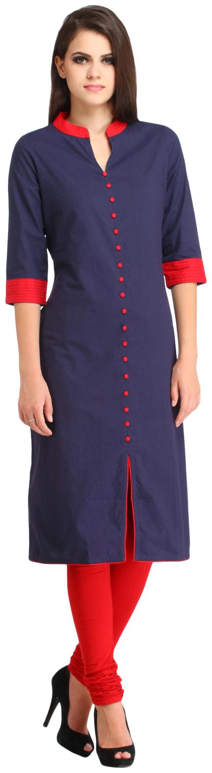 

Sritika Women Blue Solid Straight Kurta
