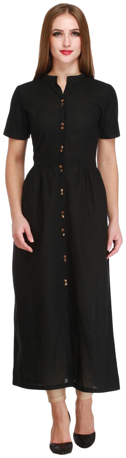 

Sritika Women Black Solid Straight Kurta