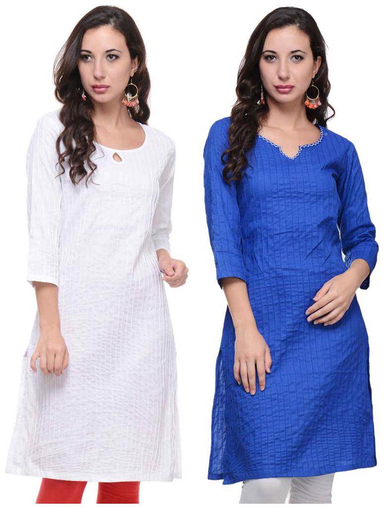 

Sritika Solid Cotton Multi Cambo Kurtis