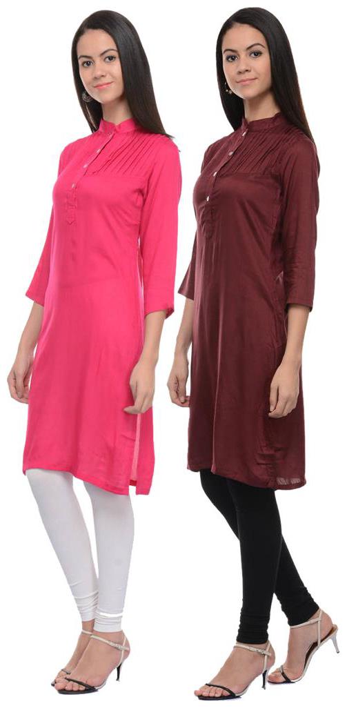 

Sritika Solid Rayon Multi Cambo Kurtis