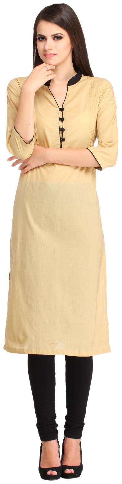 

Sritika Women Beige Solid Straight Kurta