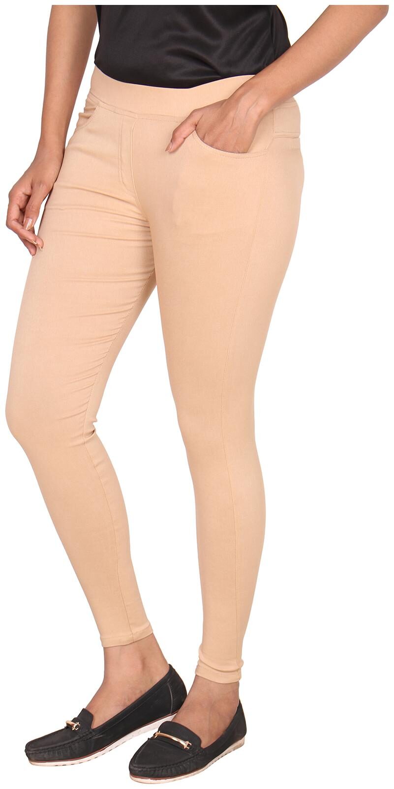 

Sritika Women Beige Straight fit Jegging