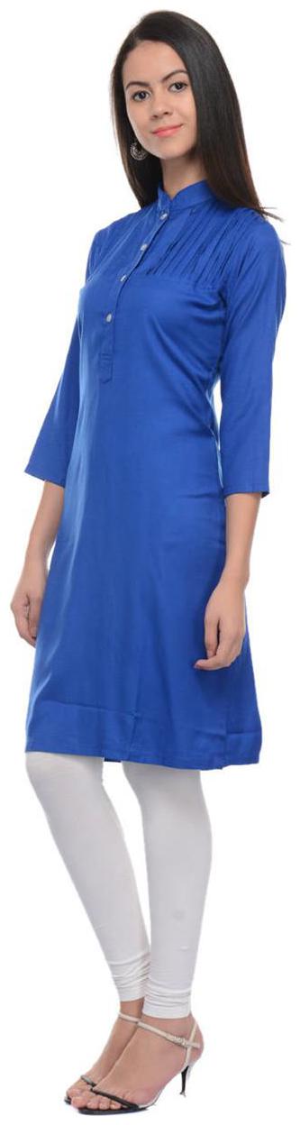 

Sritika Women Blue Solid Straight Kurti