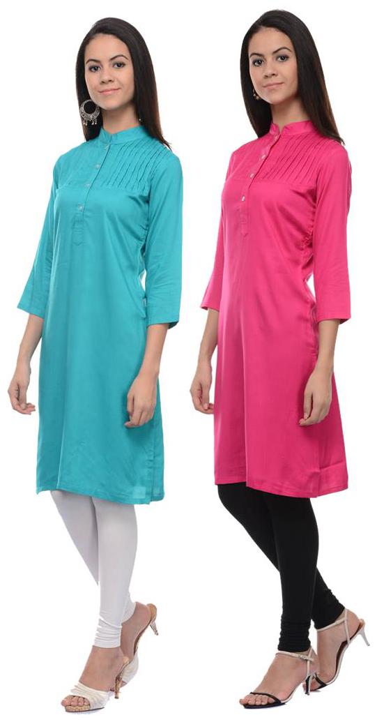 

Sritika Solid Rayon Multi Cambo Kurtis
