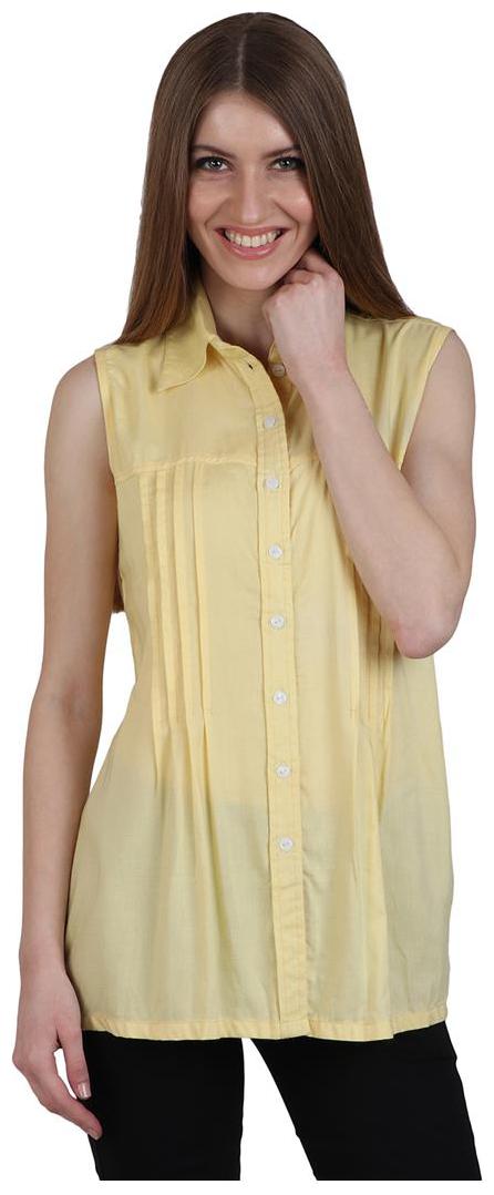 

Sritika Women Yellow Solid Regular Fit Shirt