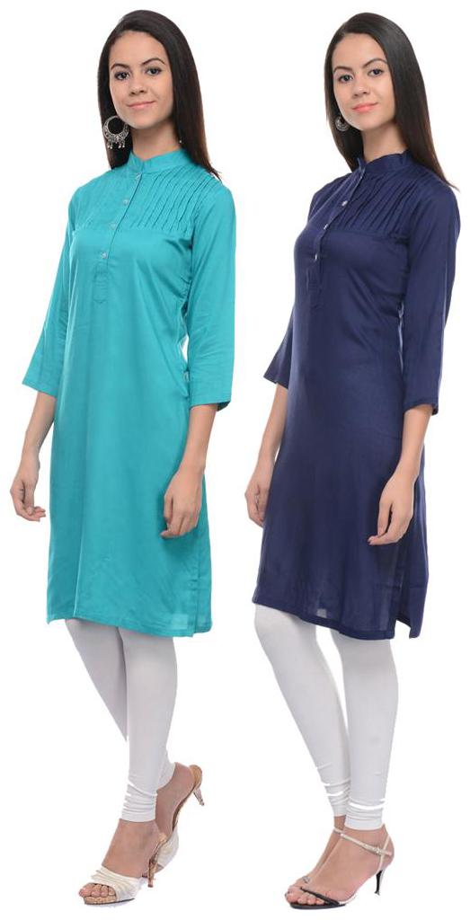 

Sritika Solid Rayon Multi Cambo Kurtis