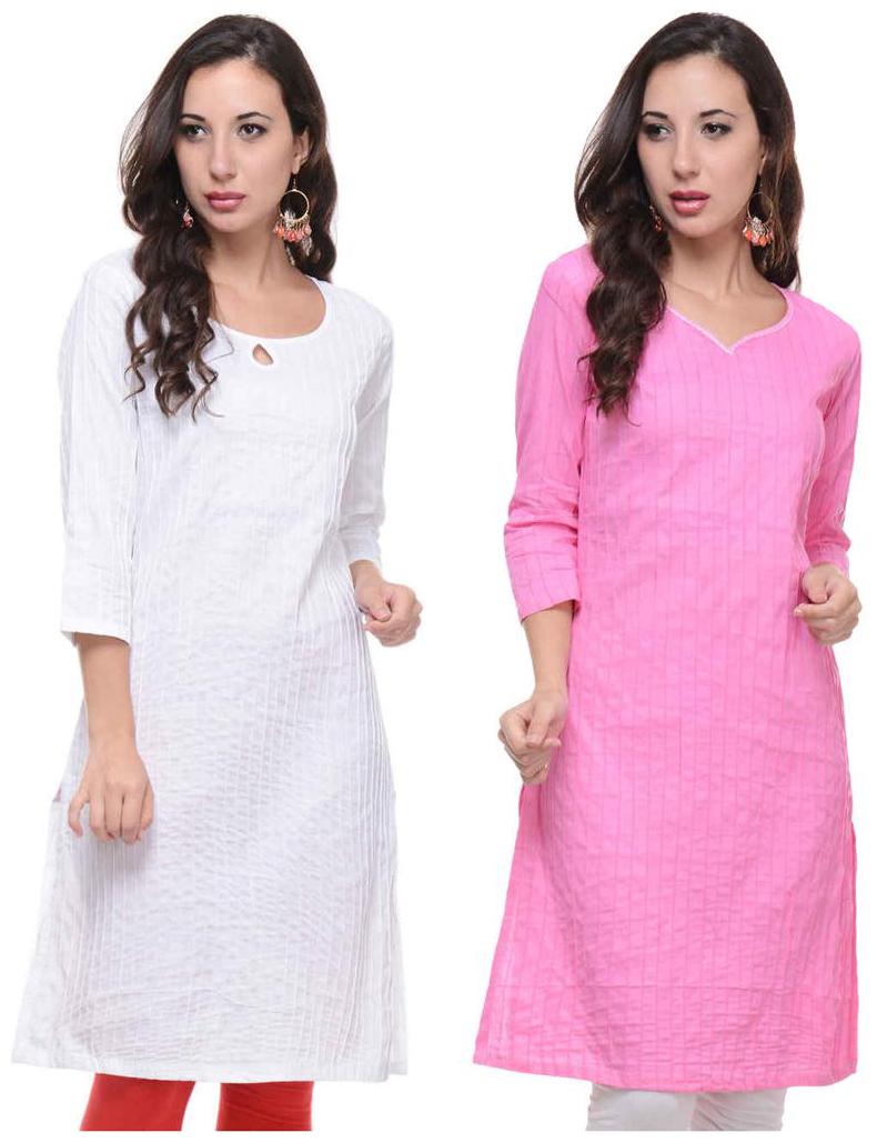 

Sritika Solid Cotton Multi Cambo Kurtis