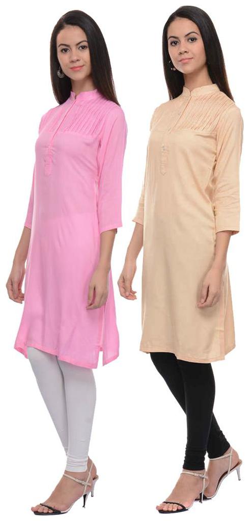 

Sritika Solid Rayon Multi Cambo Kurtis