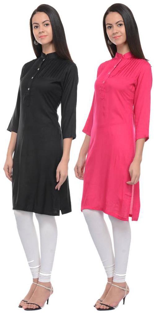 

Sritika Solid Rayon Multi Cambo Kurtis