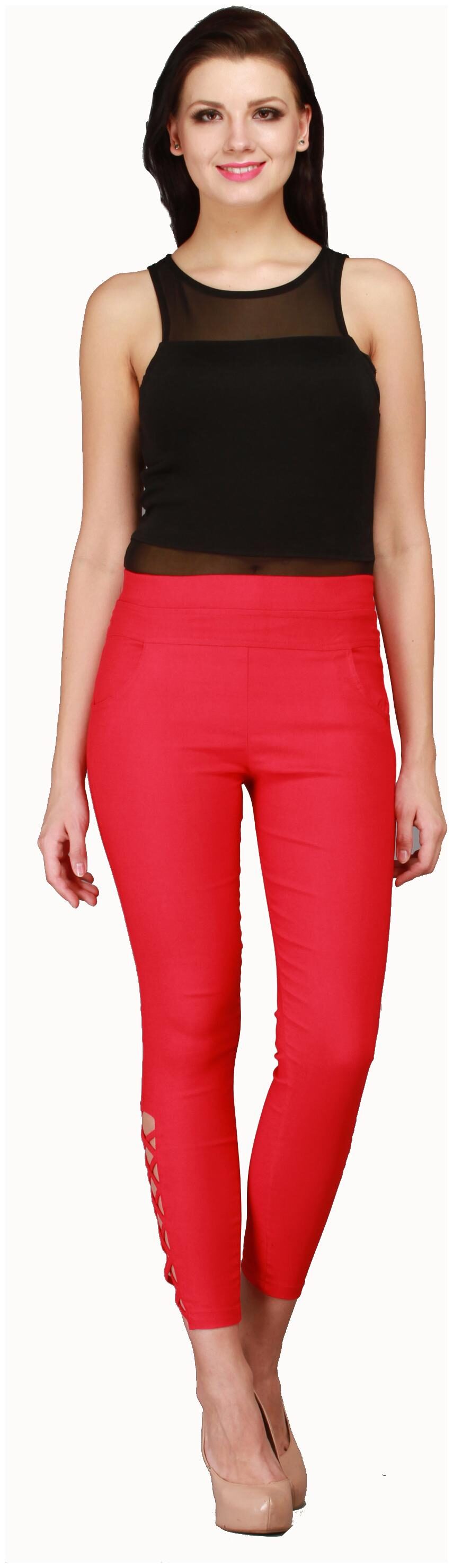 

Sritika Women Red Straight fit Jeans