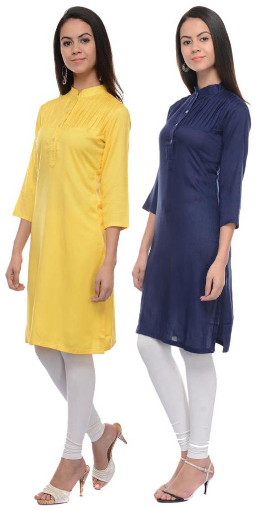

Sritika Solid Rayon Multi Cambo Kurtis