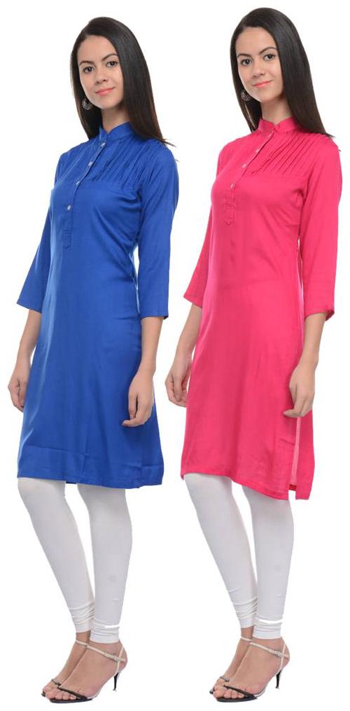 

Sritika Solid Rayon Multi Cambo Kurtis