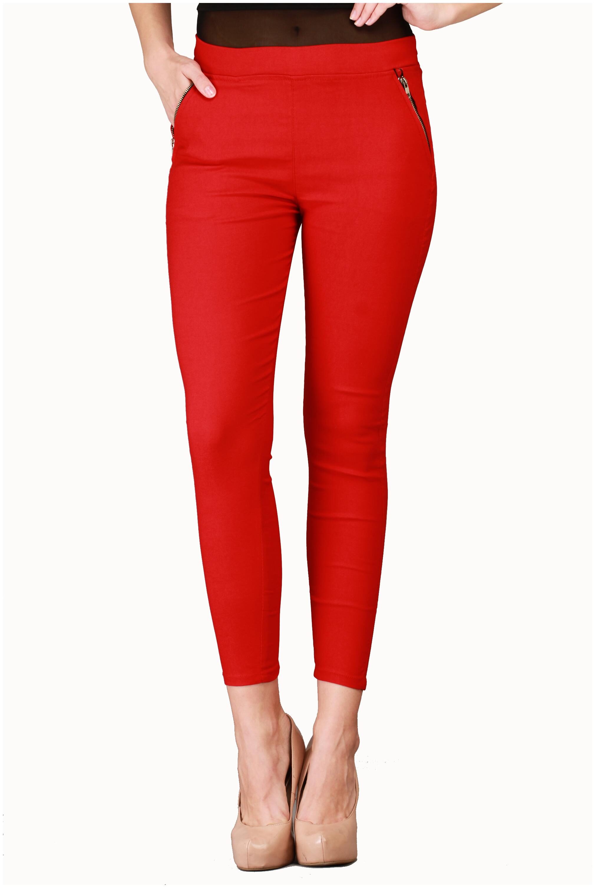 

Sritika Women Red Straight fit Jeans